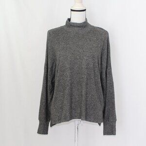Hippie Rose Grey Soft Mock Neck‎ Top NWT